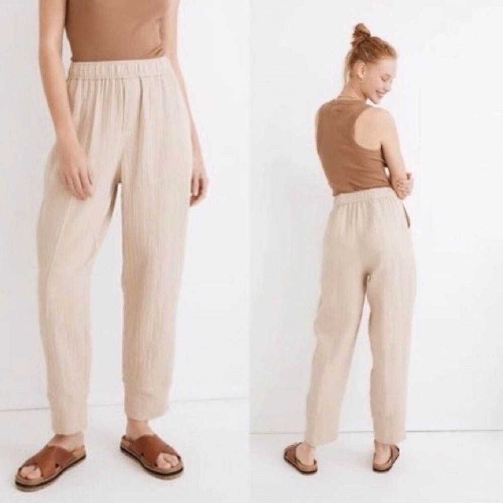 COPY - MADEWELL Small Lightspun Pull-On Balloon Pants 100% COTTON cream beige N…